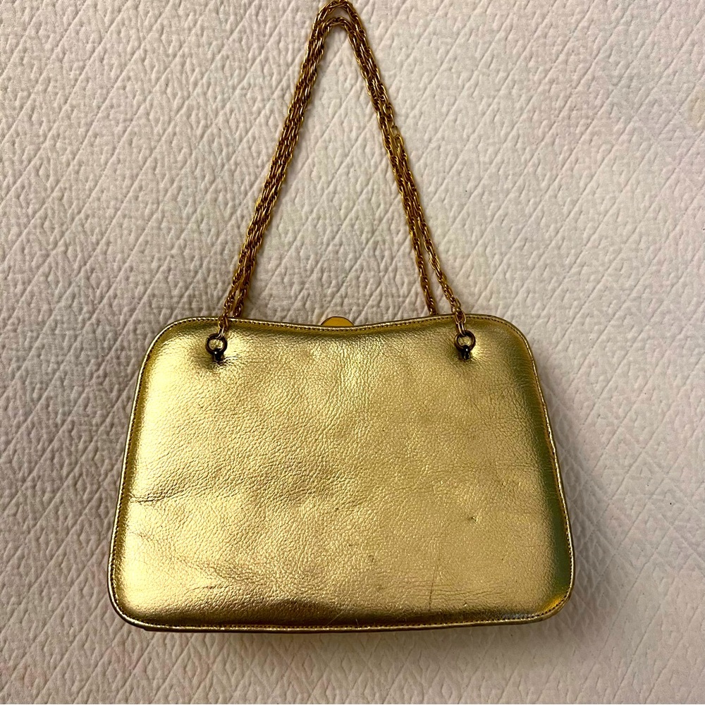Vintage Chain Handle Gold Bag